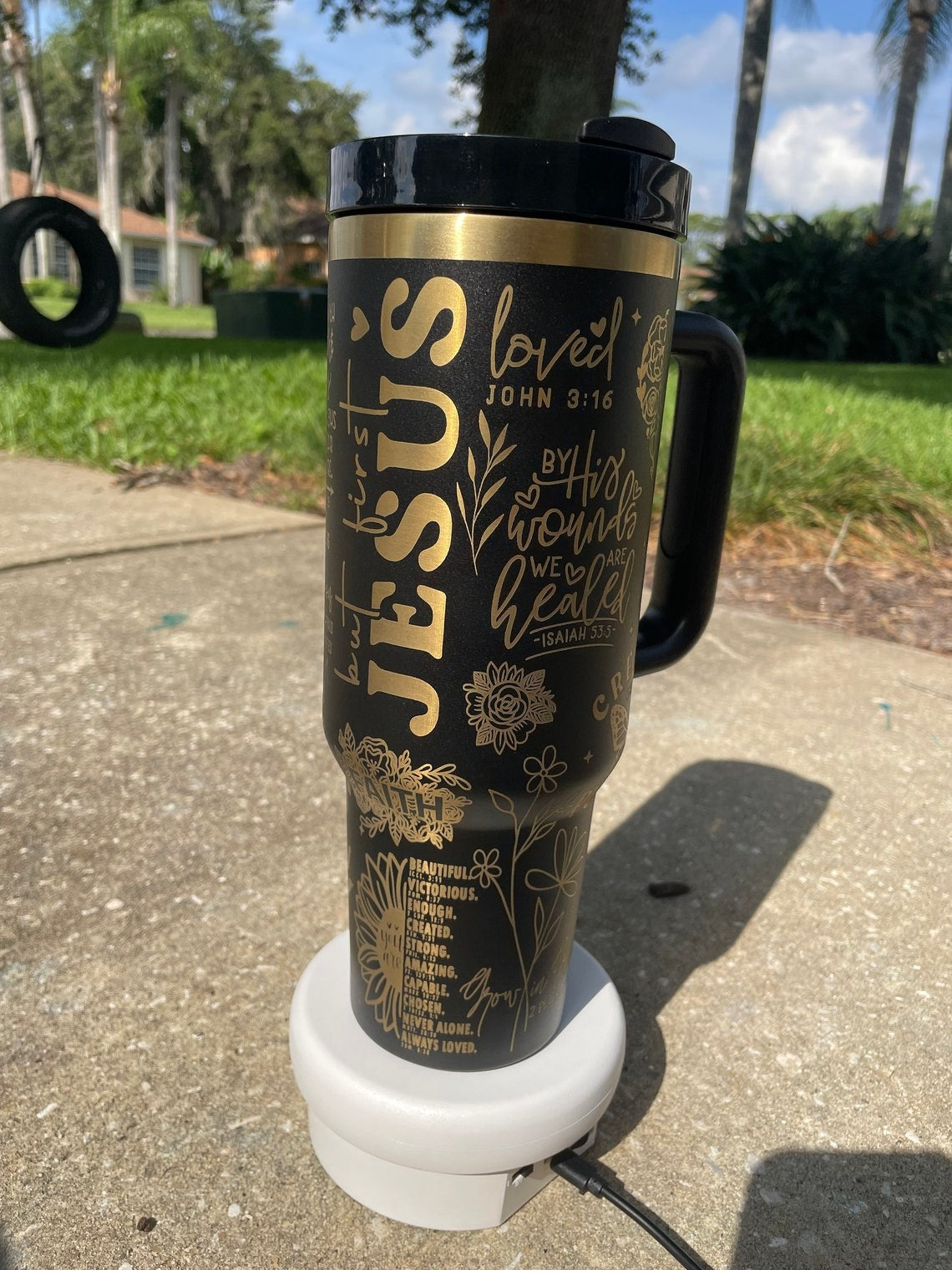 Jesus Tumbler 30oz/40oz, Christian Faith Tumbler With Handle, Gift Love Jesus Tumbler, LAF19